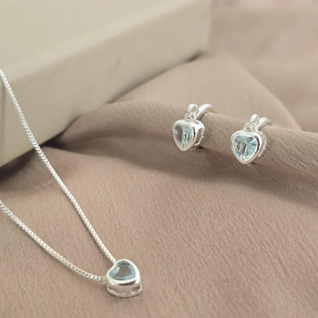 Conjunto Delicado Argola De Coração