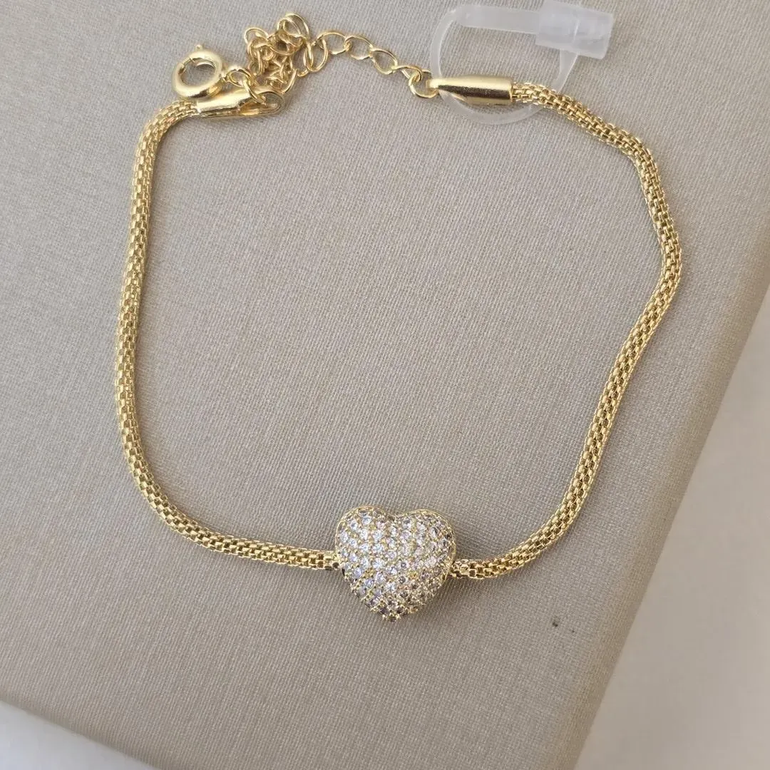 Pulseira Coração Zircônia