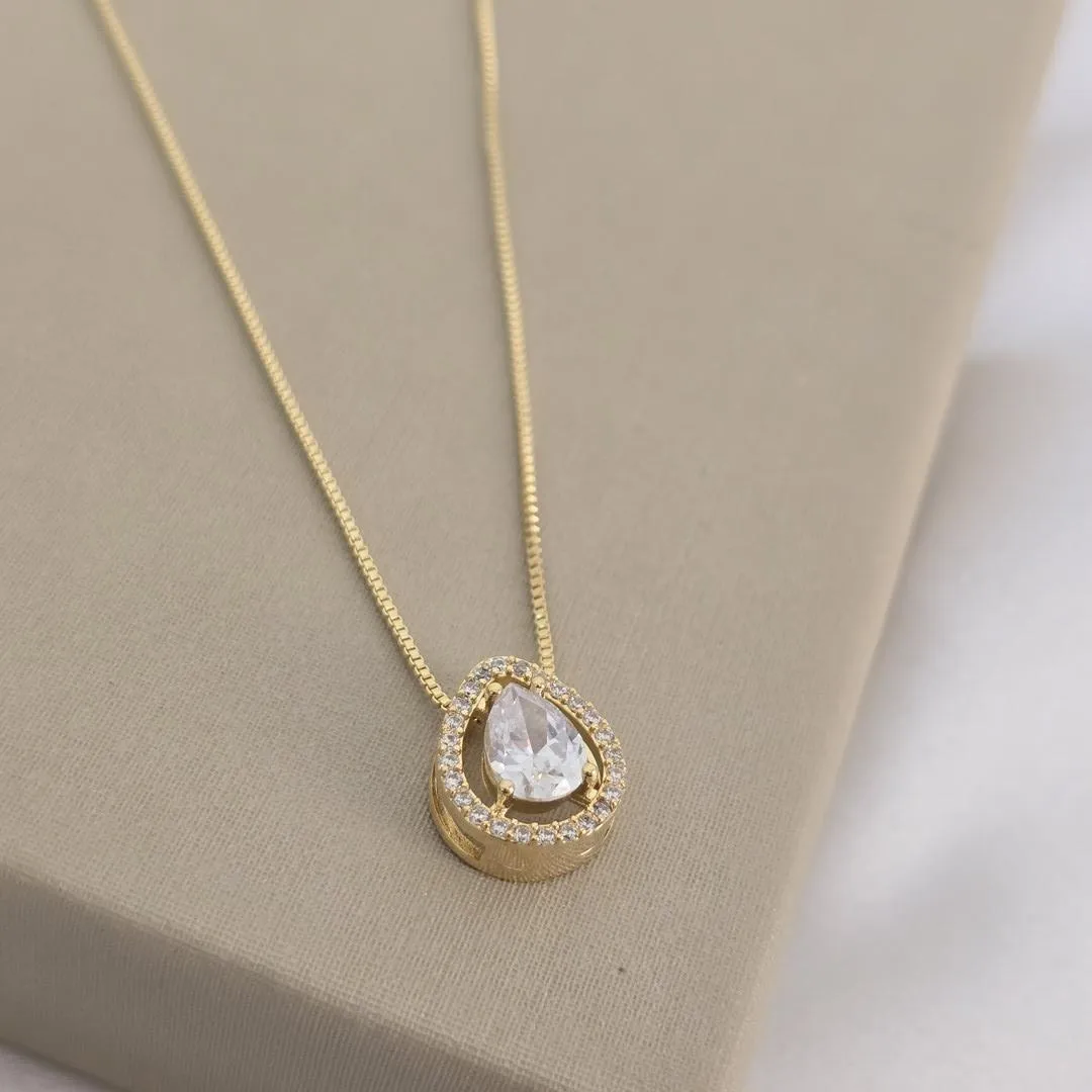 Colar Delicado Gota de Zircônia