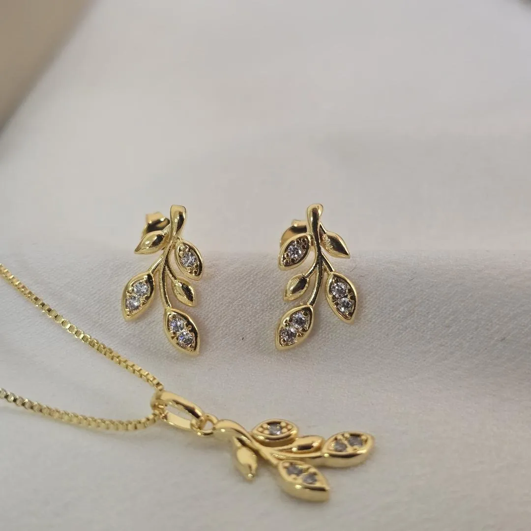 Conjunto Delicado Folha Zircônia