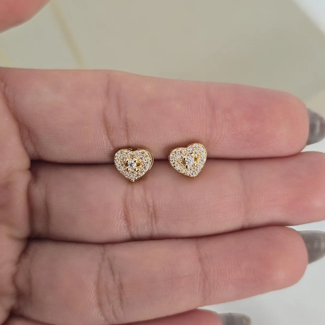 Conjunto Delicado Coração Zircônia