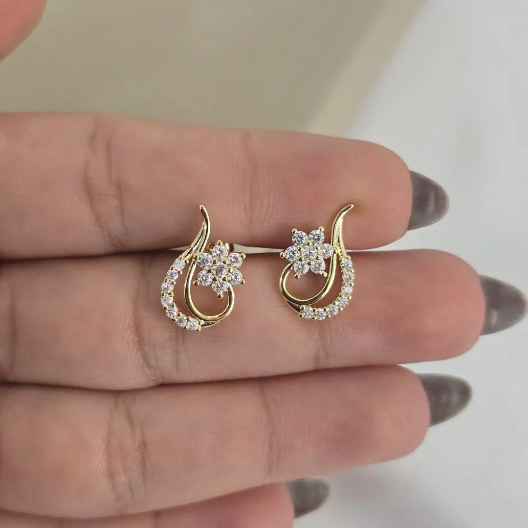 Conjunto Delicado Flor Zircônia