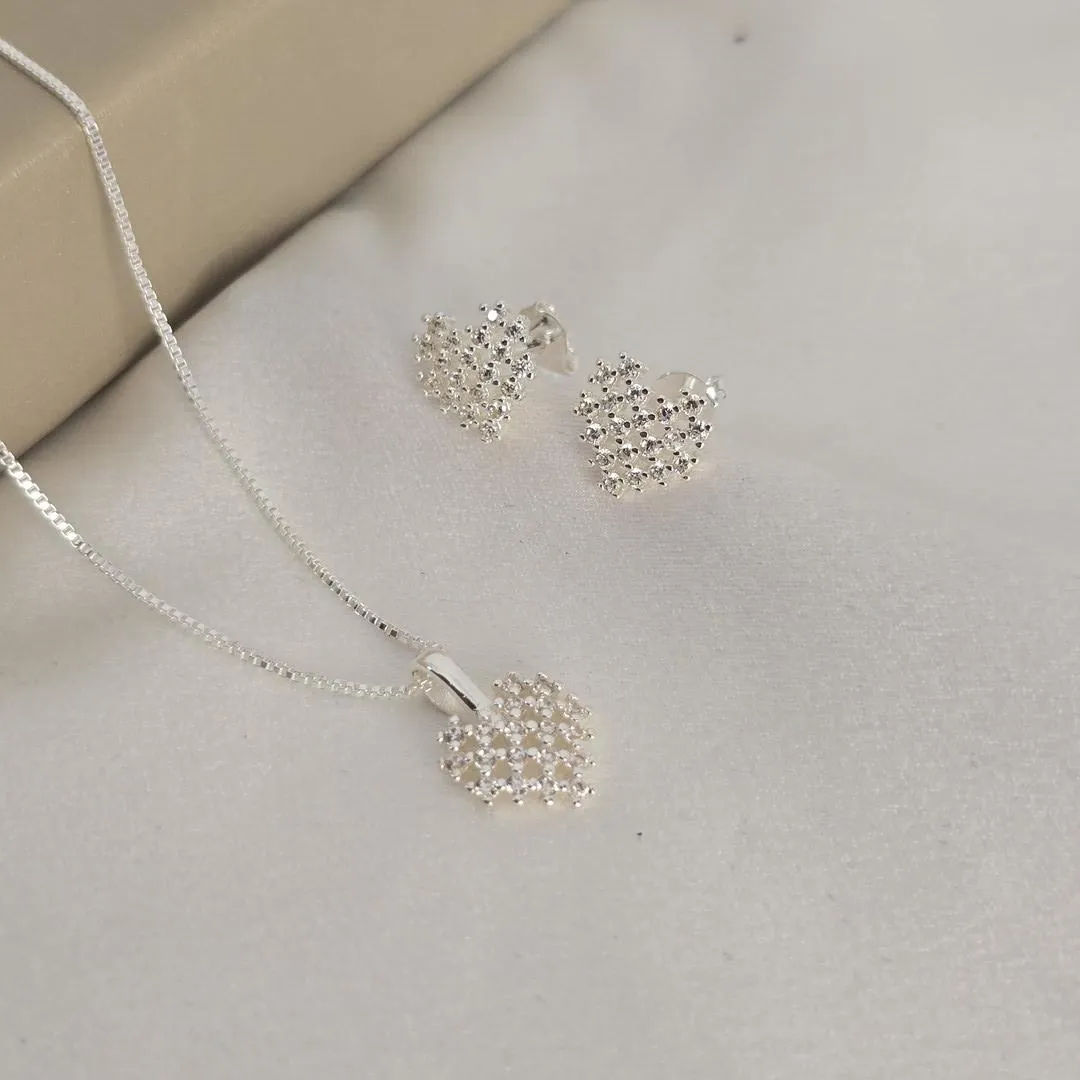 Conjunto Delicado Coração Zircônia