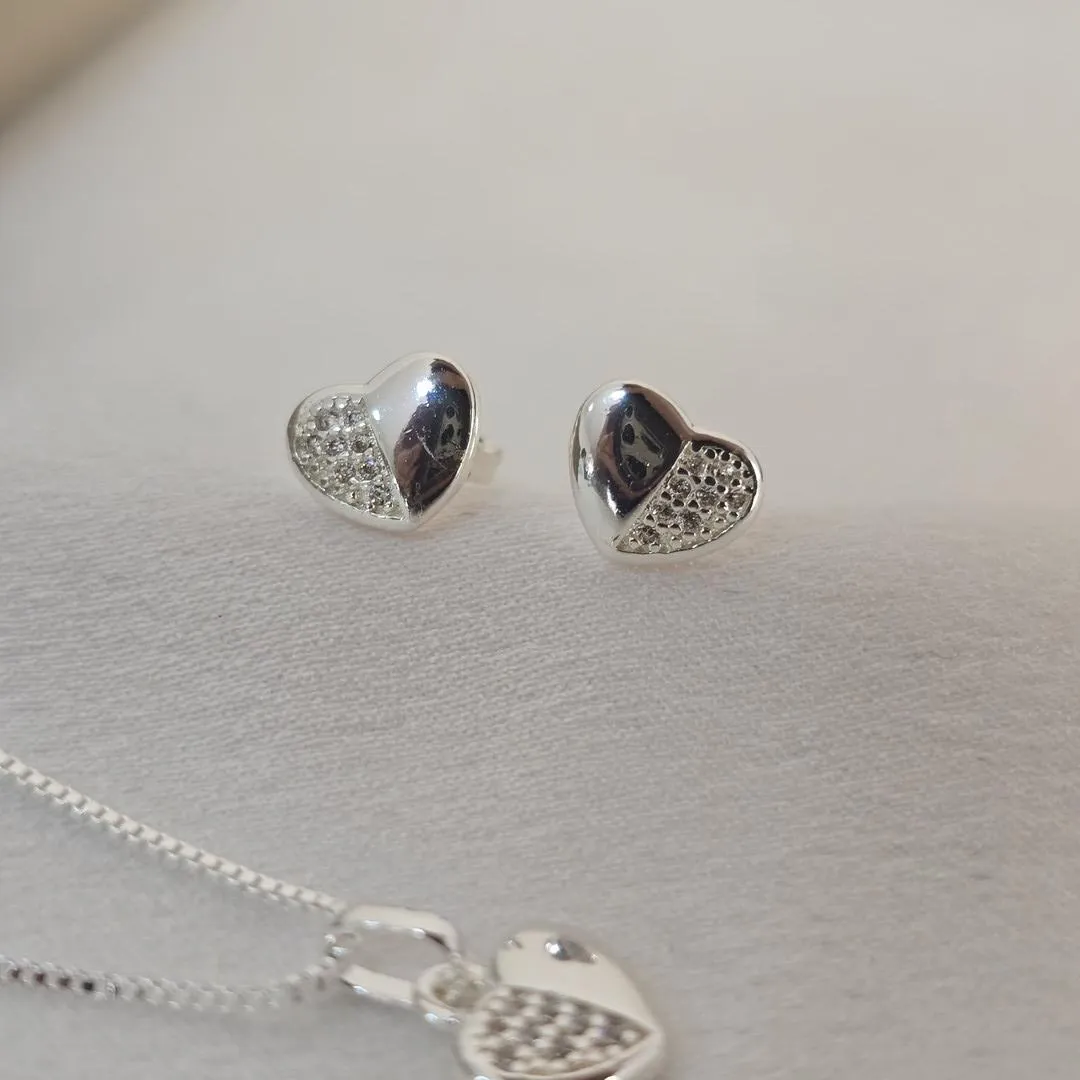 Conjunto Coração Liso e Zircônia