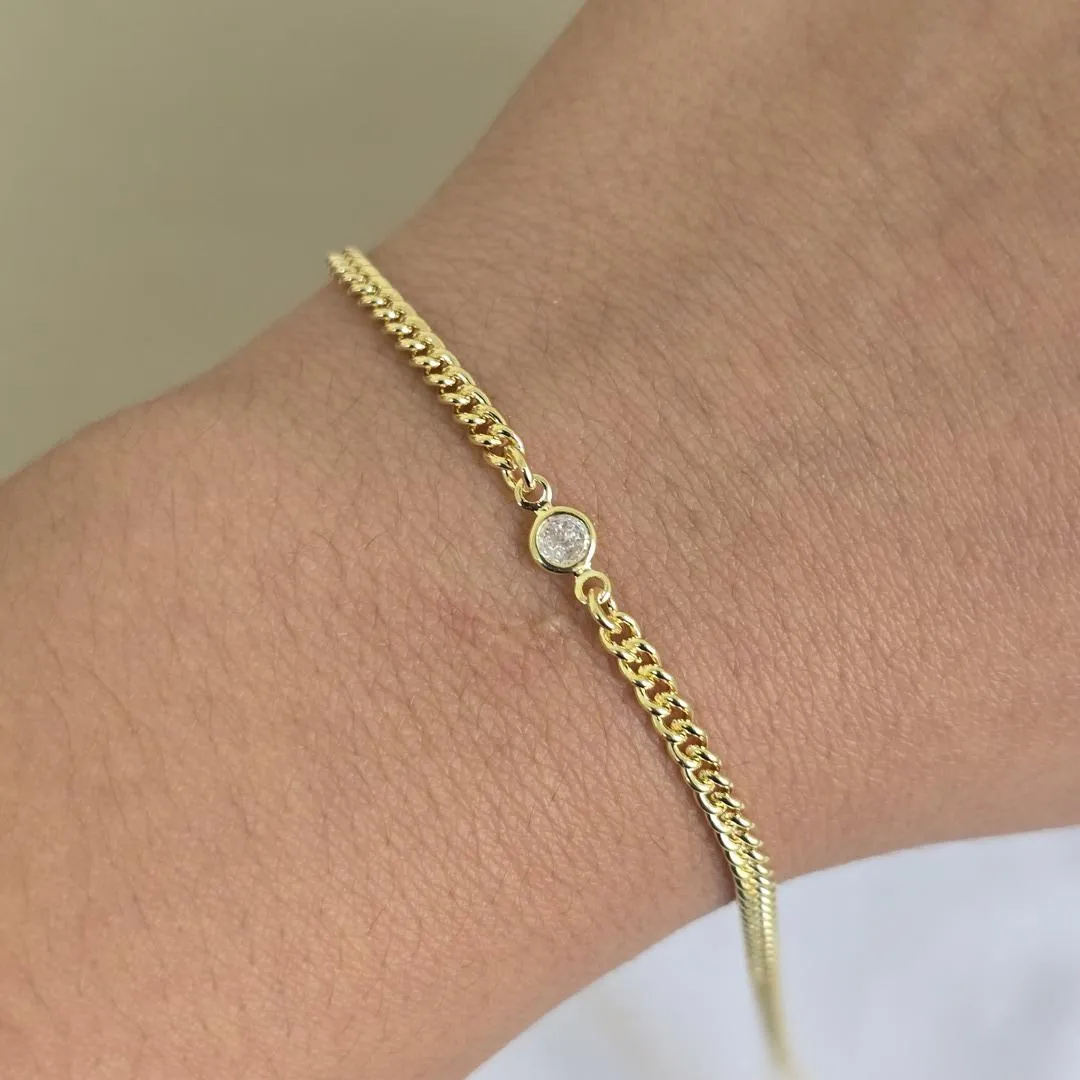 Pulseira Delicada Ponto de Zircônia