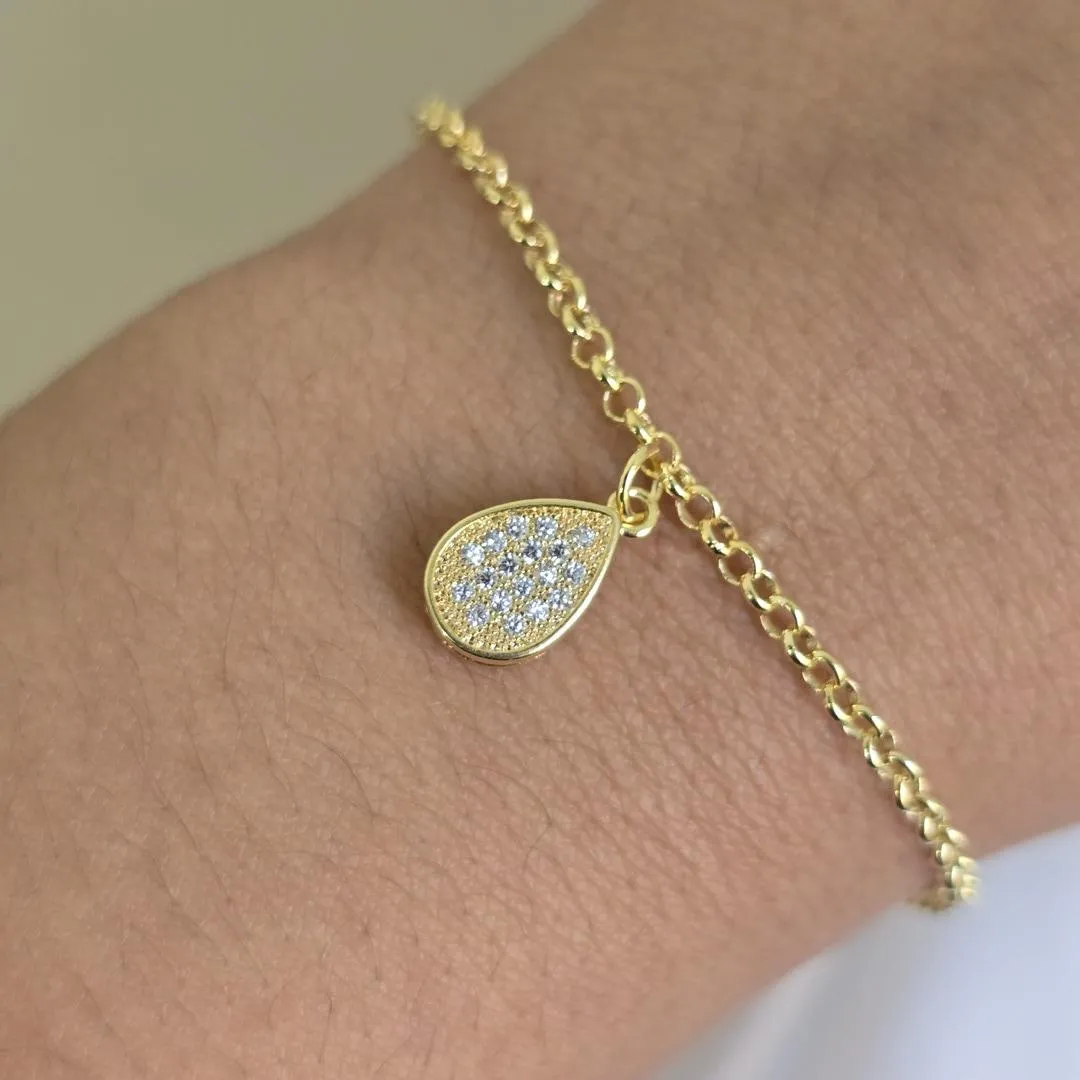 Pulseira Delicada Gota Zircônia