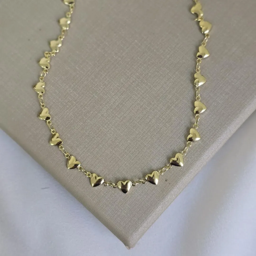Colar Choker Delicado Corações