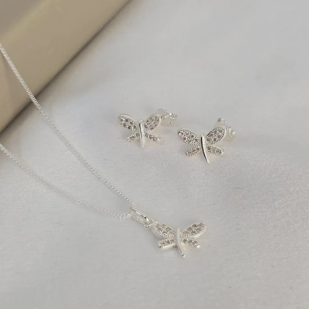 Conjunto Delicado Libélula Zircônia