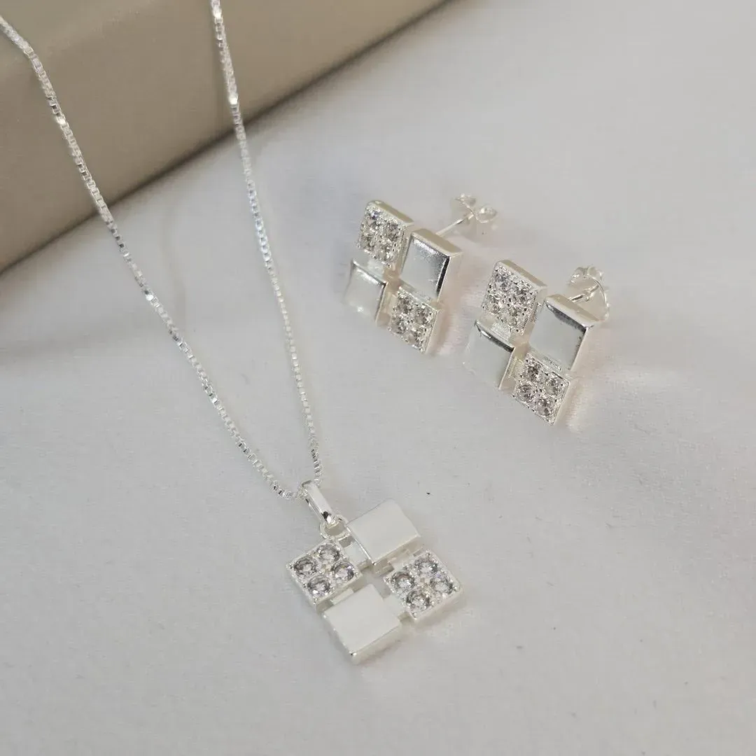 Conjunto Quadrado Liso e Zircônia
