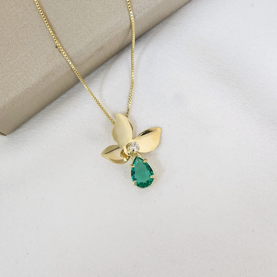 Conjunto Delicado Zircônia e Pedra