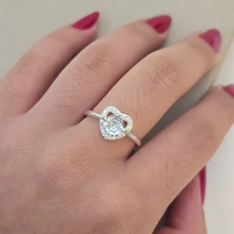 Anel Coracao Zirconia