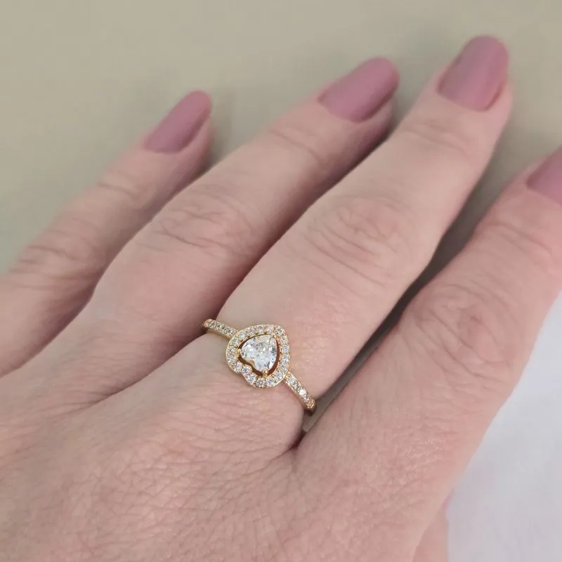 Anel Coracao Zirconia
