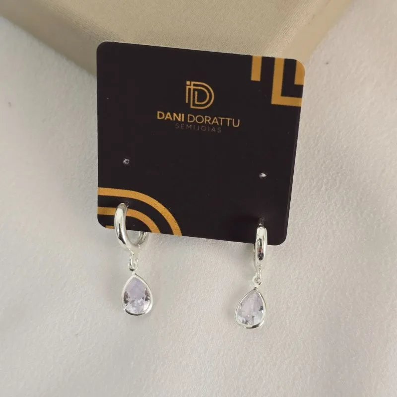 Argola Delicada Gota Zircônia