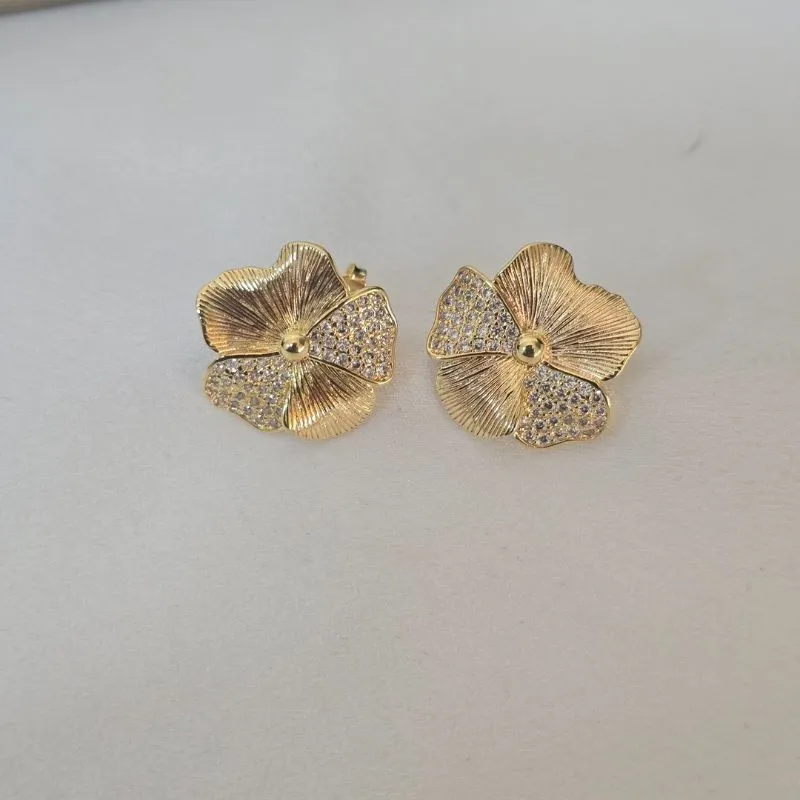 Brinco Flor Zircônia