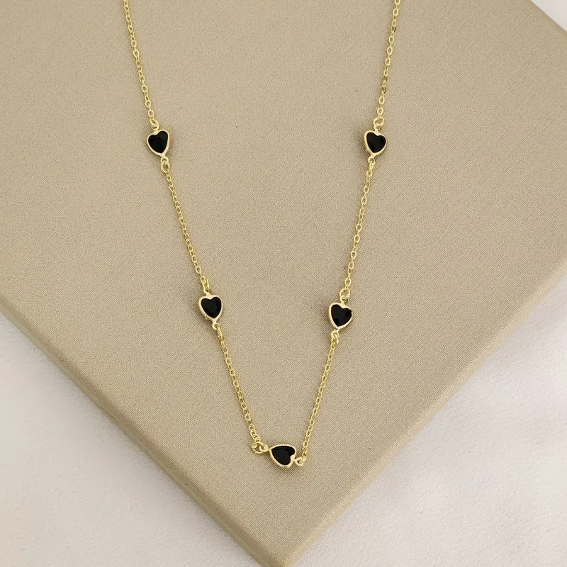 Choker Delicada Corações Zirconia