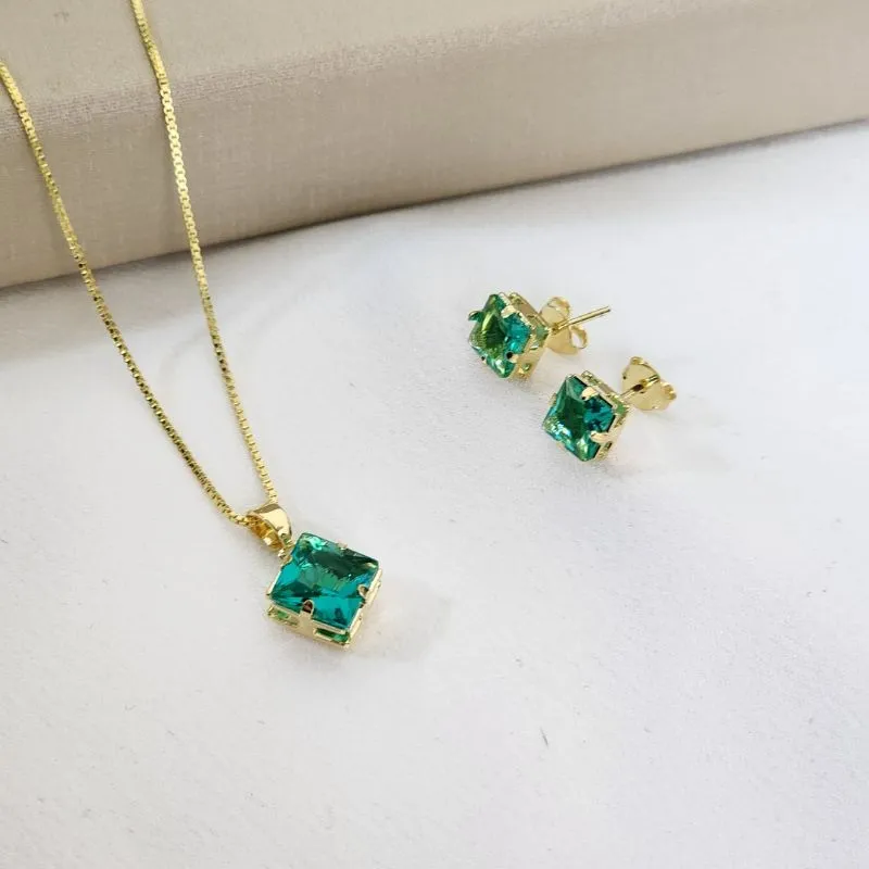 Conjunto Delicado Quadrado Zircônia