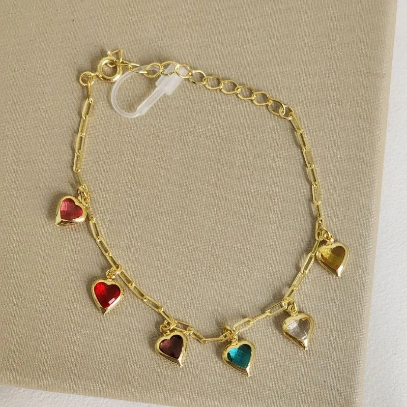 Pulseira Coração Colorido