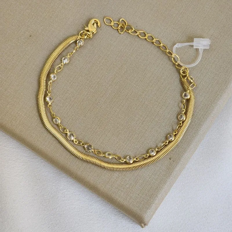 Pulseira Maleável Dupla Zricônia