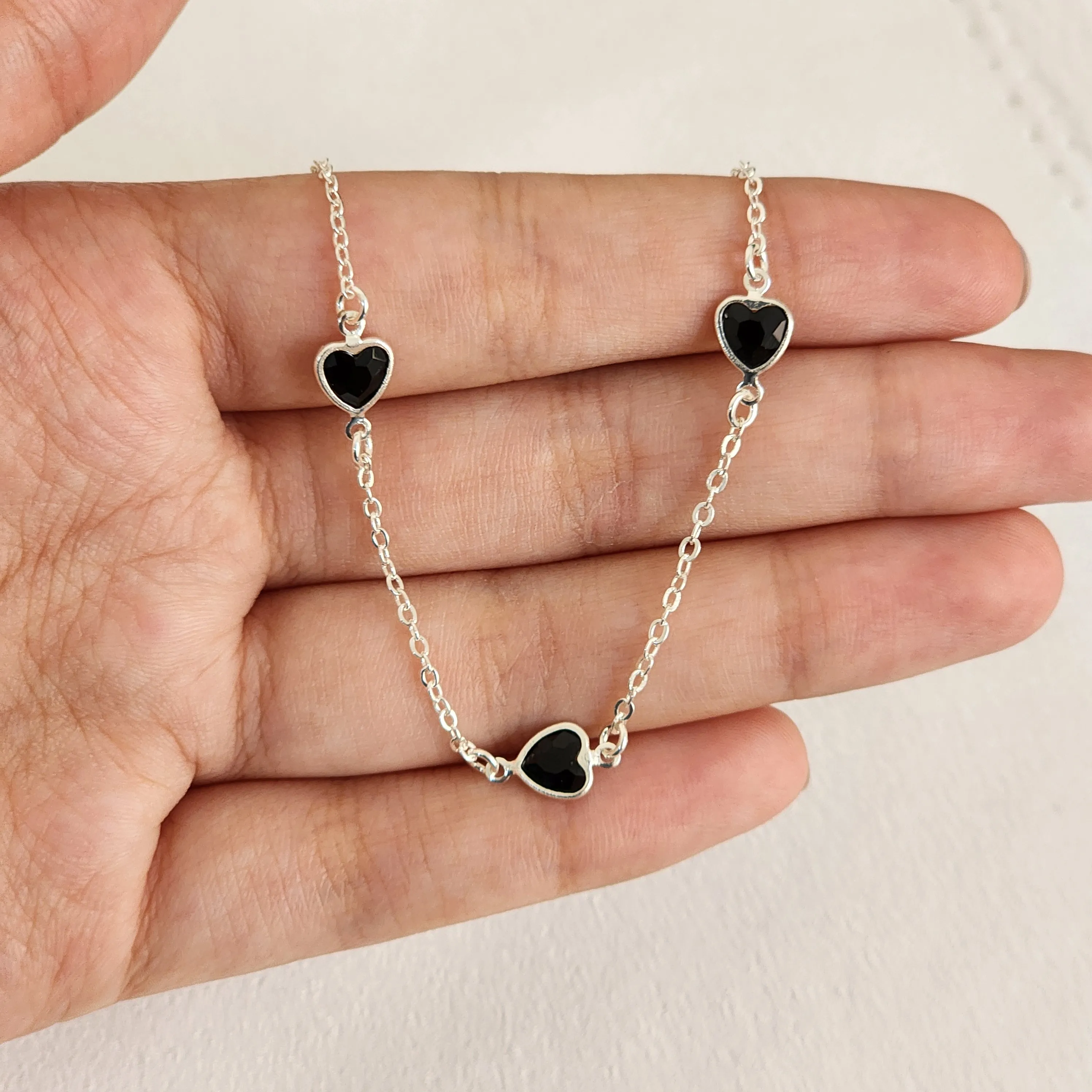 Choker Delicada Corações Zirconia