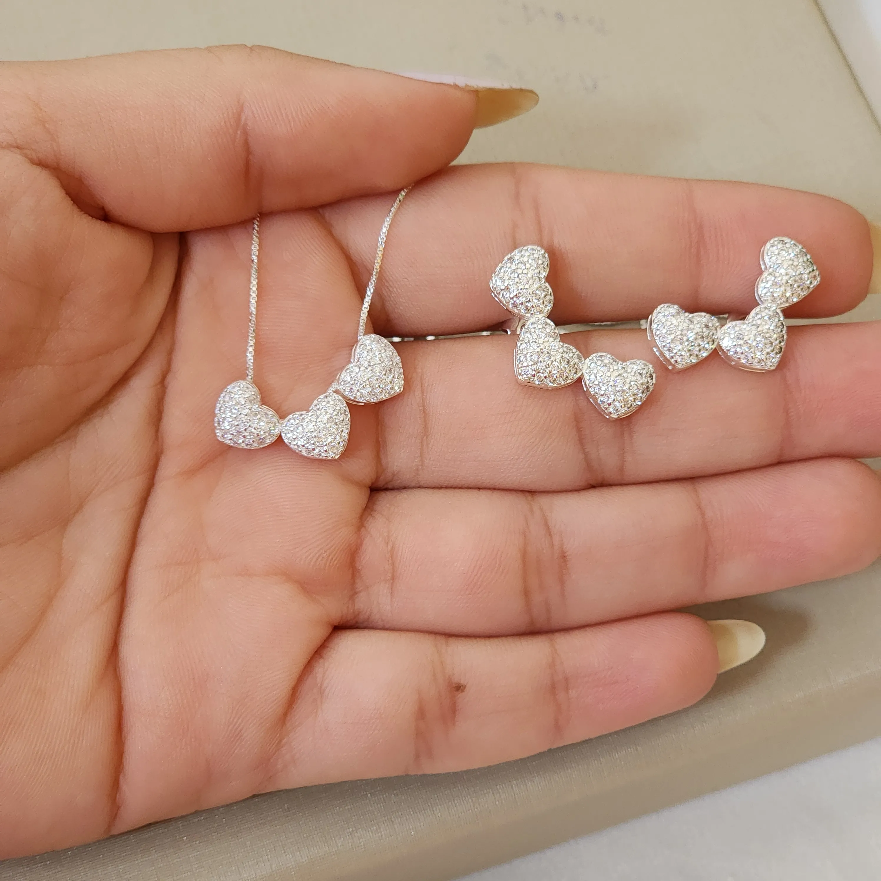 Conjunto Coração Zircônia