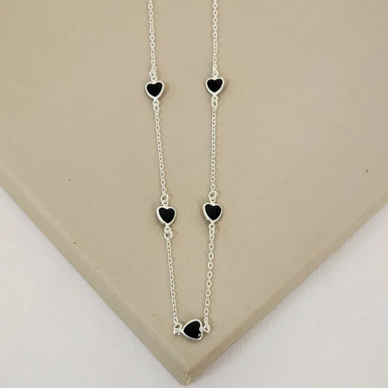 Choker Delicada Corações Zirconia