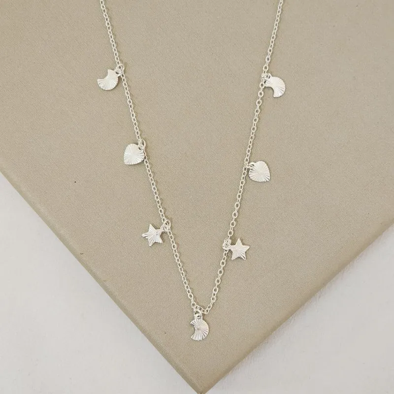 Colar Choker Delicada Corações e Estrelas