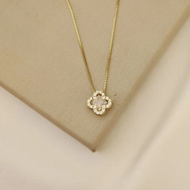 Colar Delicado Vancleef Zircônia