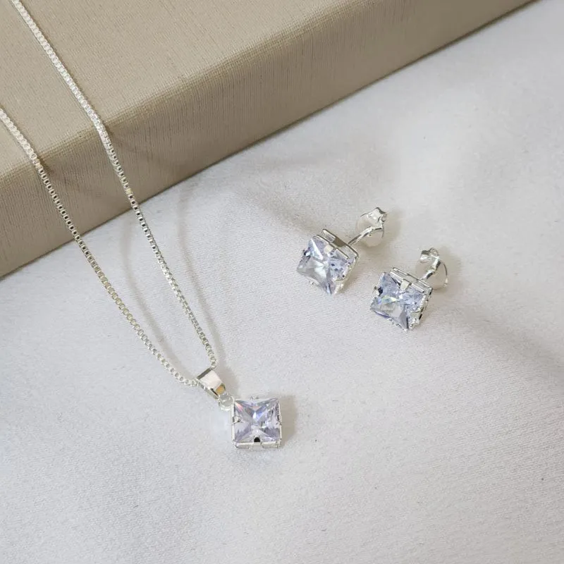 Conjunto Delicado Quadrado Zircônia