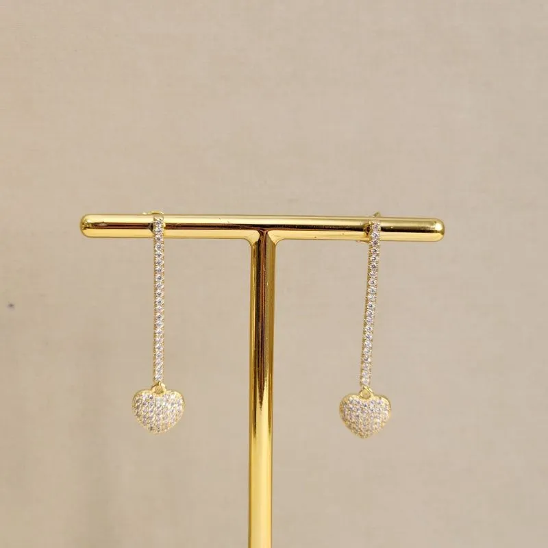 Brinco Coração Zircônia