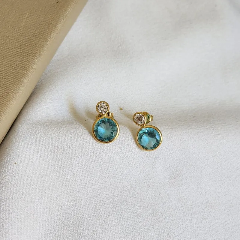 Brinco Delicado Zircônia - Azul claro