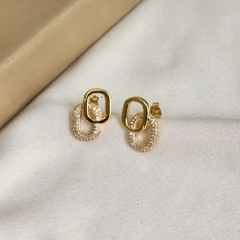 Brinco Geometrico Liso e Zircônia