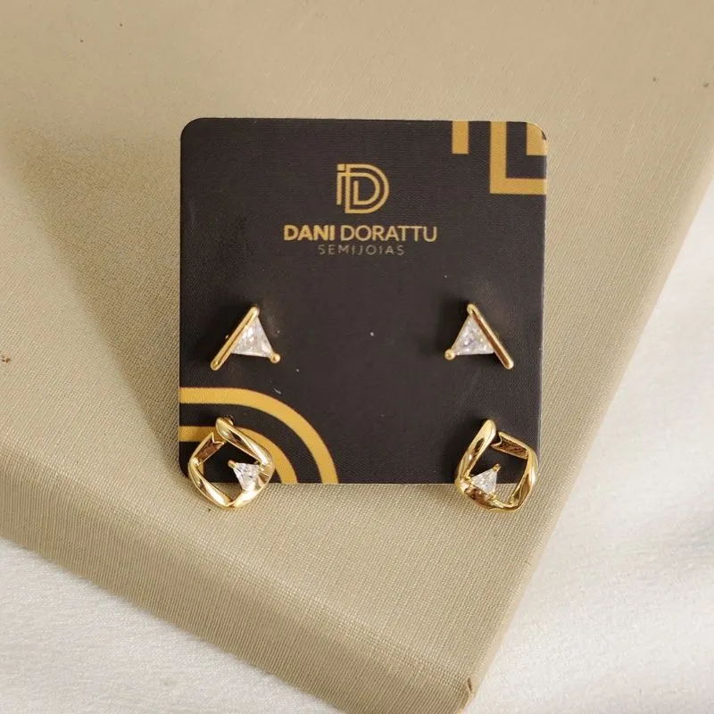 Mix Brincos Liso e Zircônia