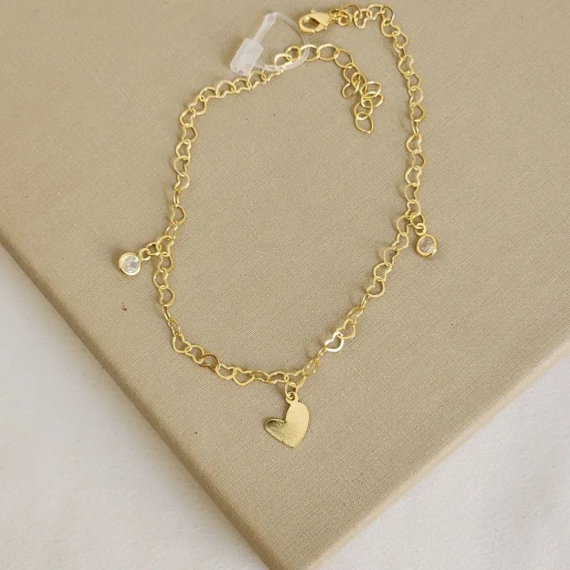 Tornozeleira Delicada Coração