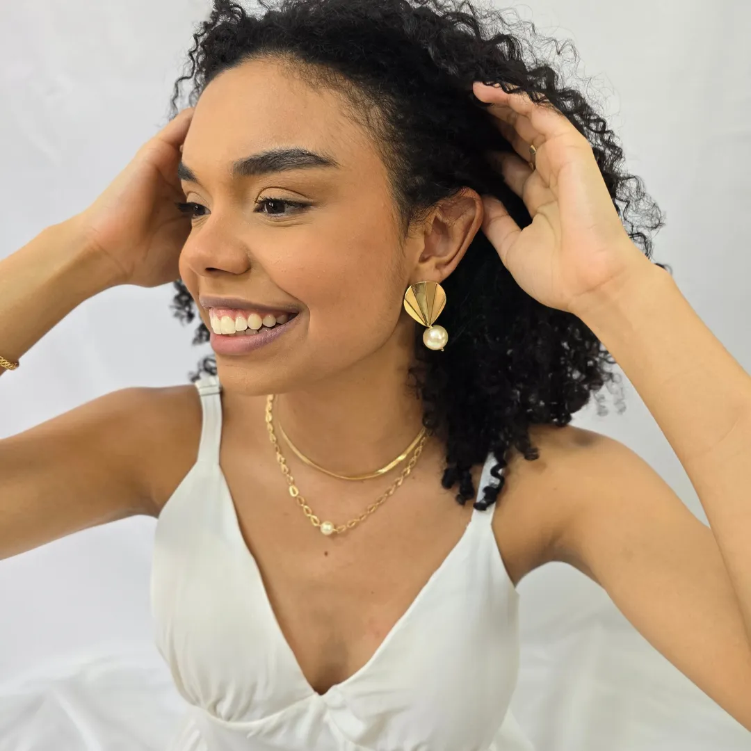 Colar Maxi Liso e Perola