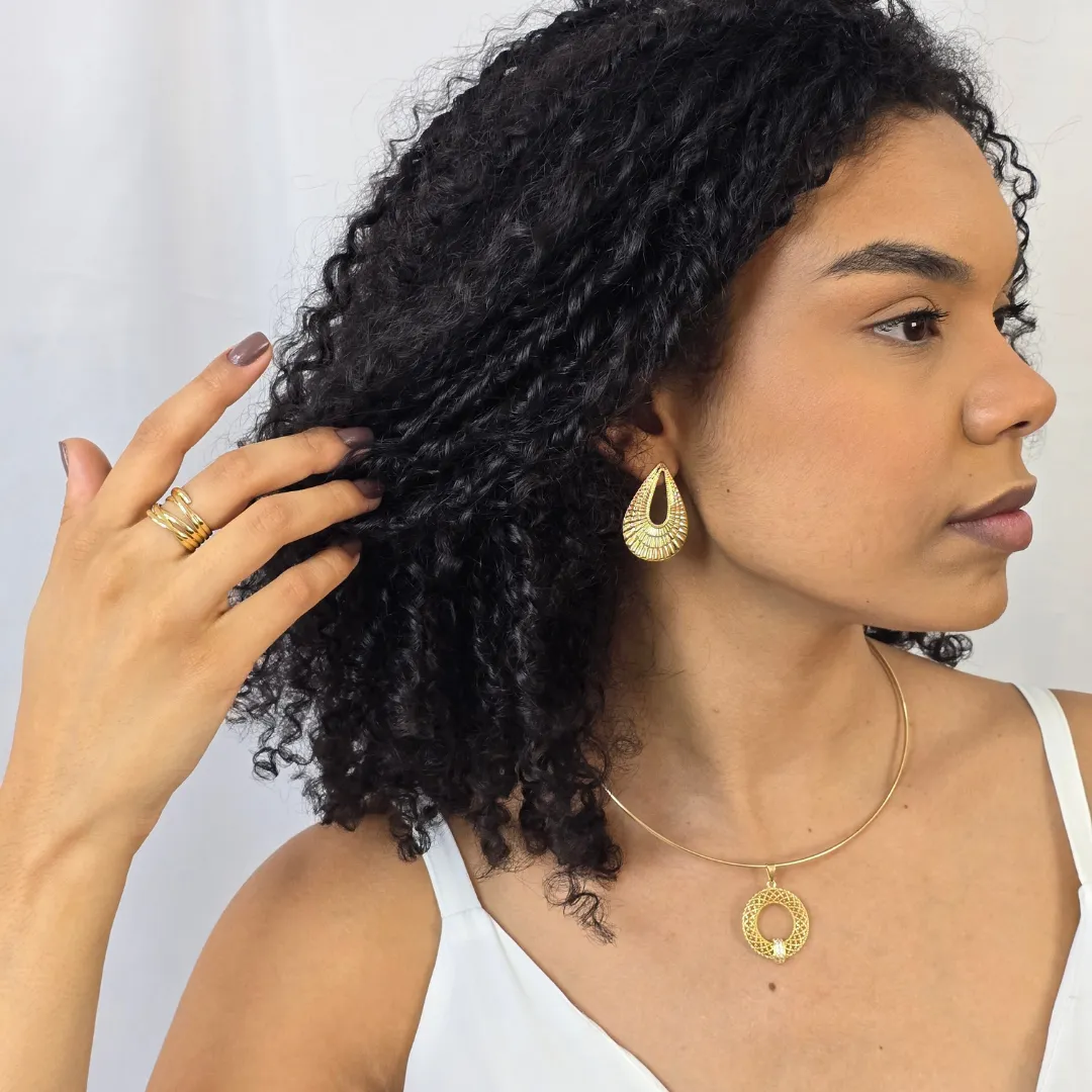 Colar  Maxi Liso e Zircônia