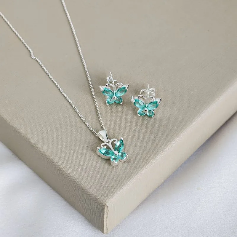 Conjunto Delicado Borboleta Zircônia