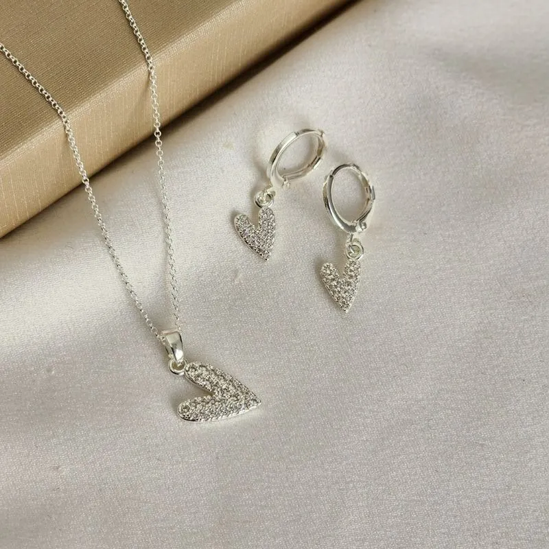 Conjunto Delicado Coração Zircônia