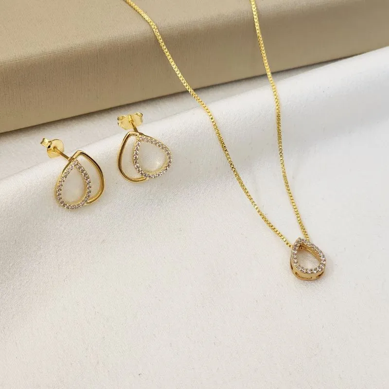 Conjunto Gota Lisa e Zircônia