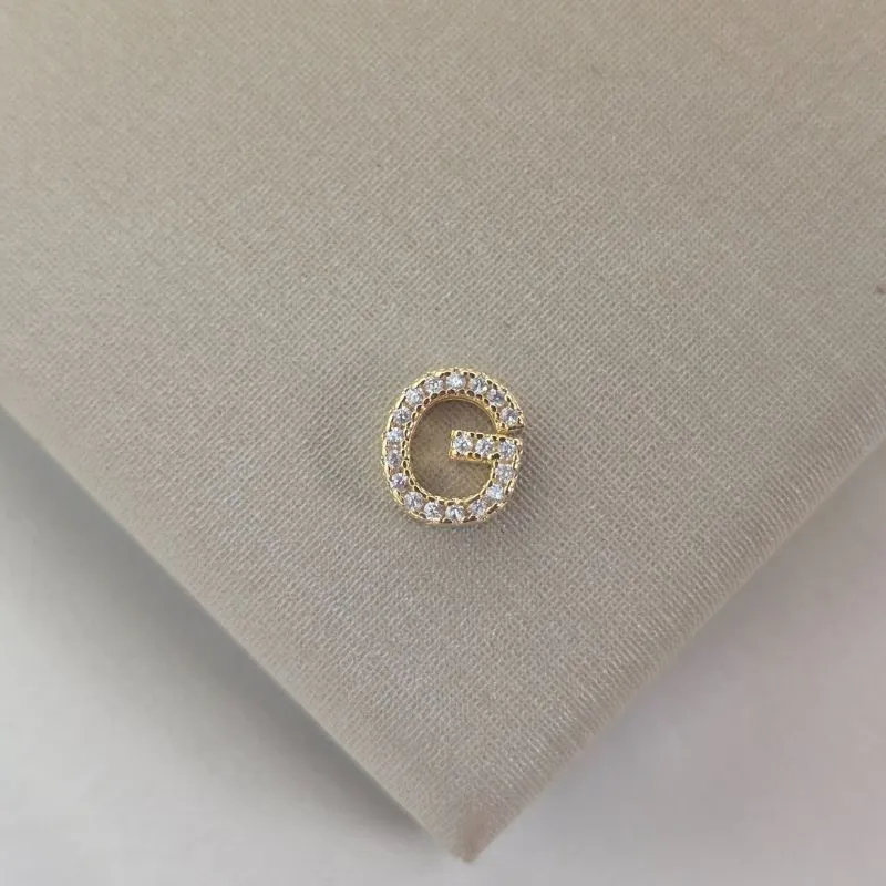 Pingente Letra G Zircônia