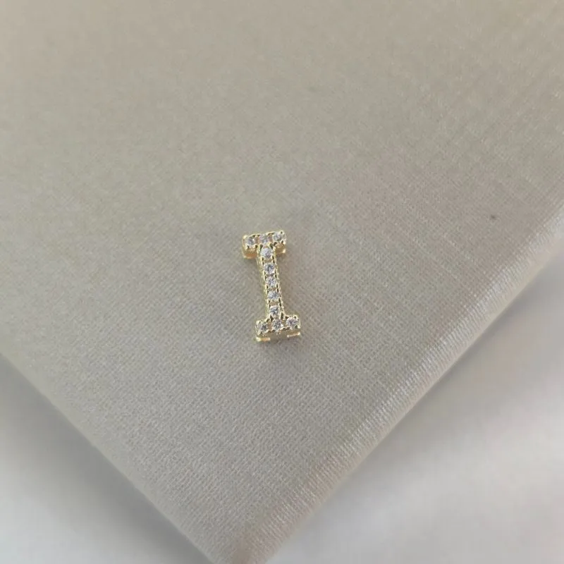 Pingente Letra I Zircônia