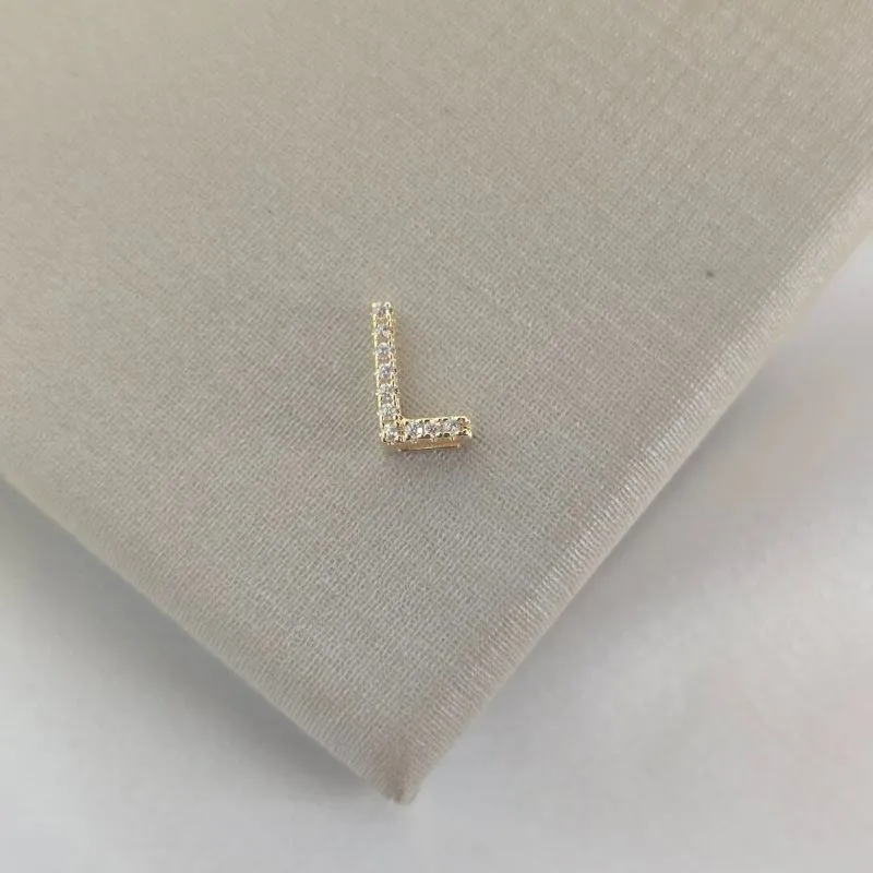 Pingente Letra L Zircônia