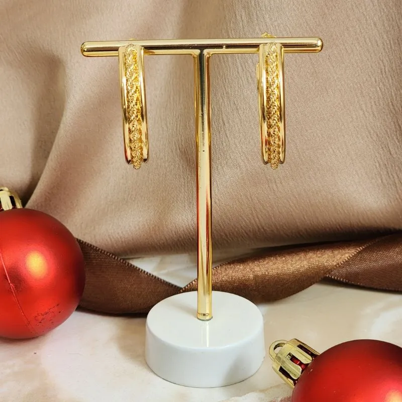 Argola Elegante Zircônia