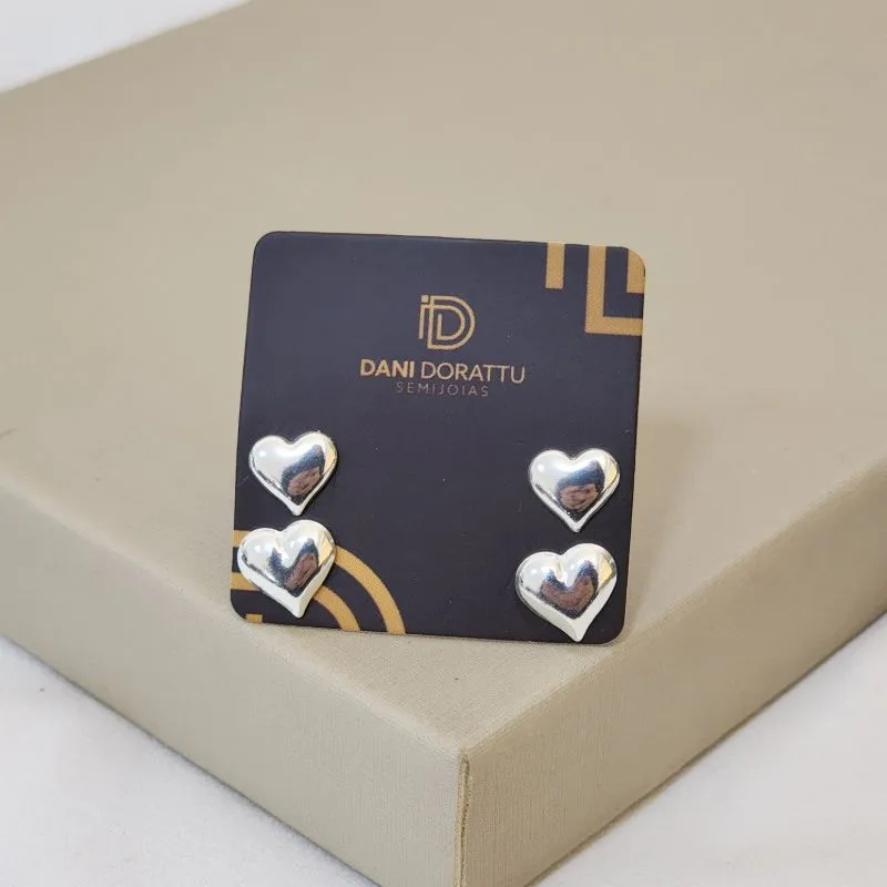 Mix de Brincos Corações Lisos
