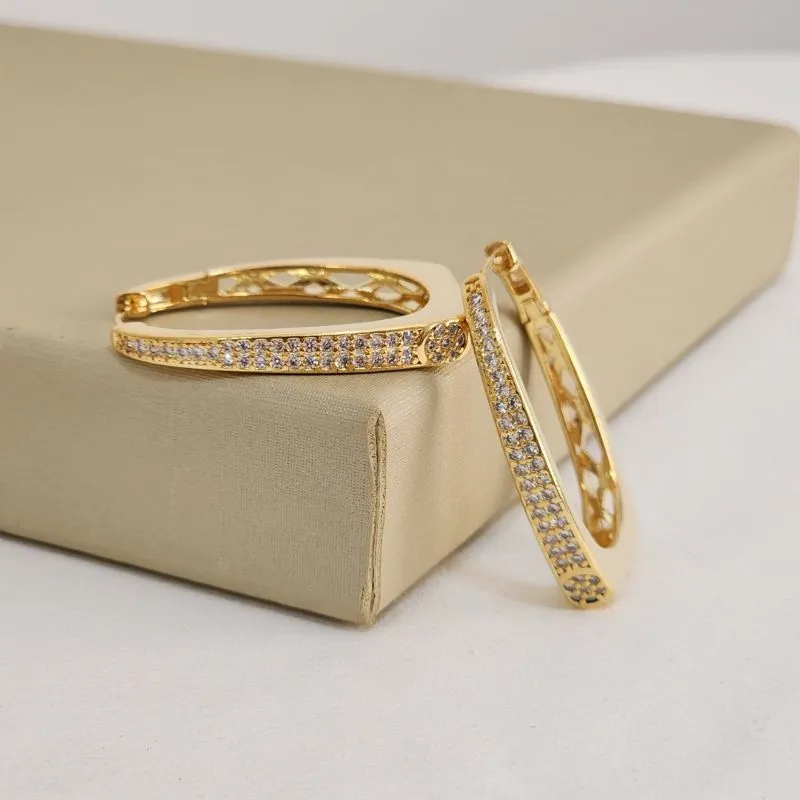 Argola Elegante Zircônia