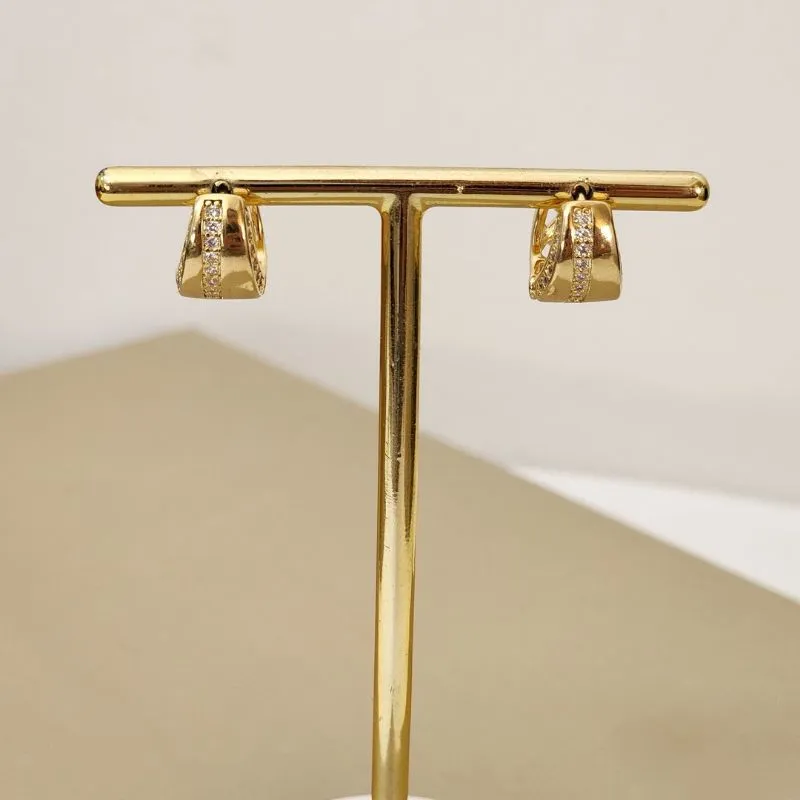 Argola Delicada Lisa e Zircônia - Pequena