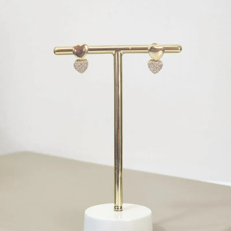 Brinco Coração Delicado Zircônia