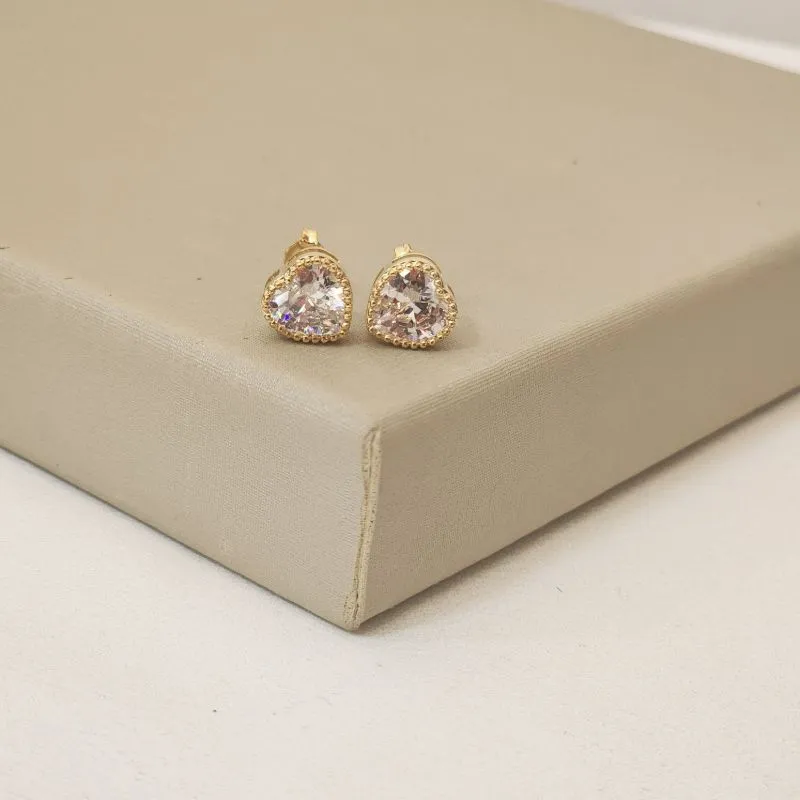 Brinco Delicado Coração Zircônia