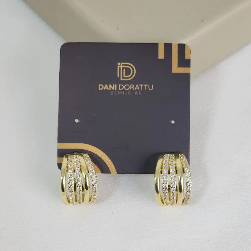 Brinco Delicado Fios Zircônia