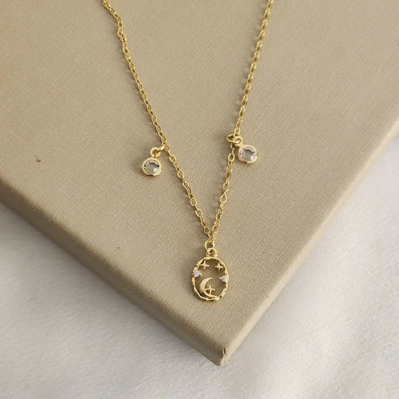 Colar Choker Lua e Estrela Zircônia