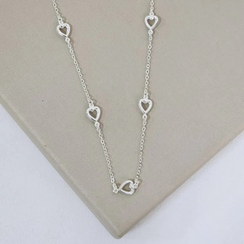 Colar Choker Vazado Corações